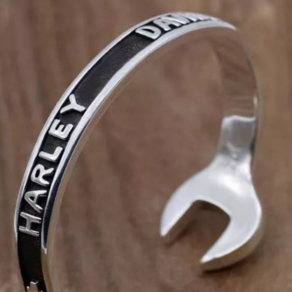 Harley Davidson HD Wristband Biker Bracelet Riders H-D Script Cuff Brace… - Picture 7 of 7